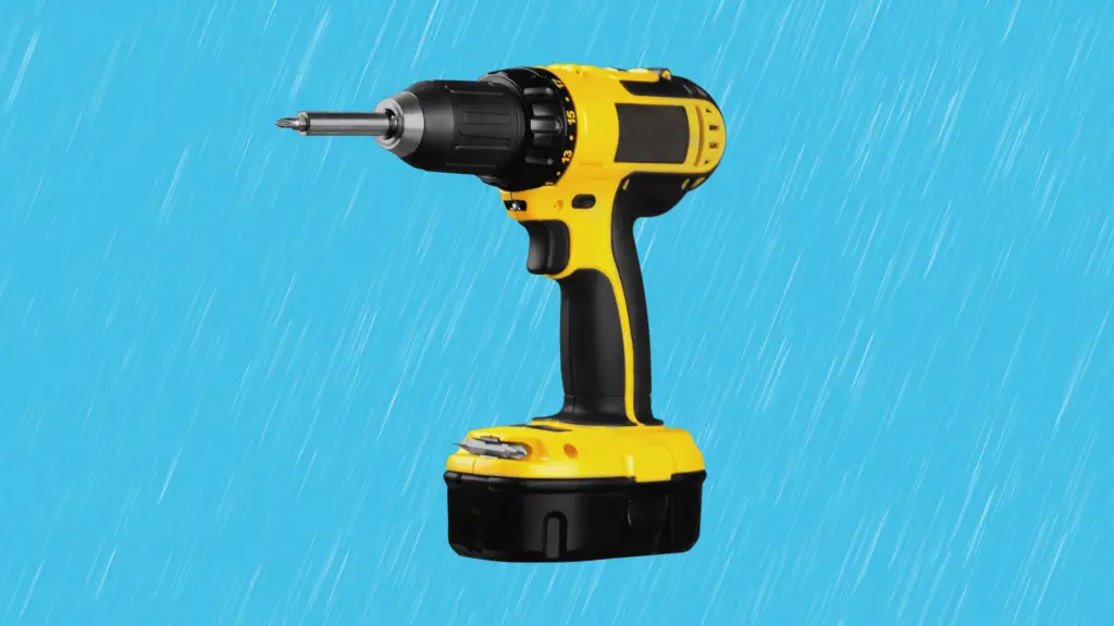 Cordless Drill in the Rain