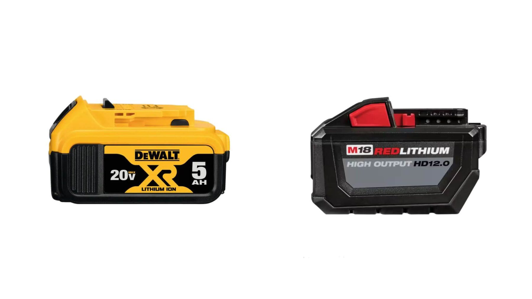 Dewalt 20V and Milwaukee M18 Battery